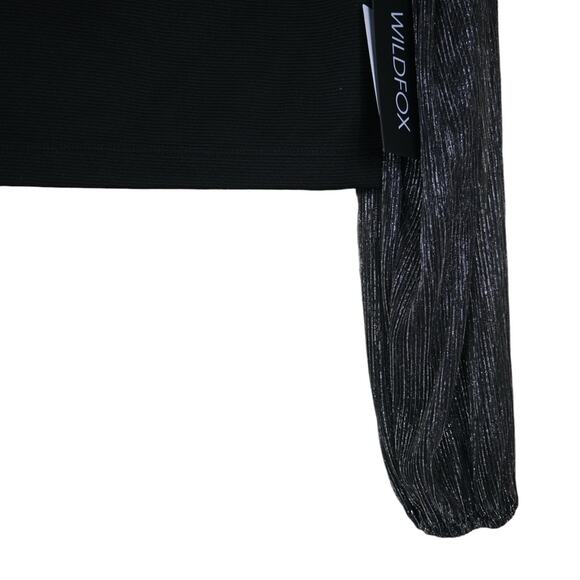 Wildfox Womens M Benicia Long Sleeve Top in Black NEW - Picture 9 of 13